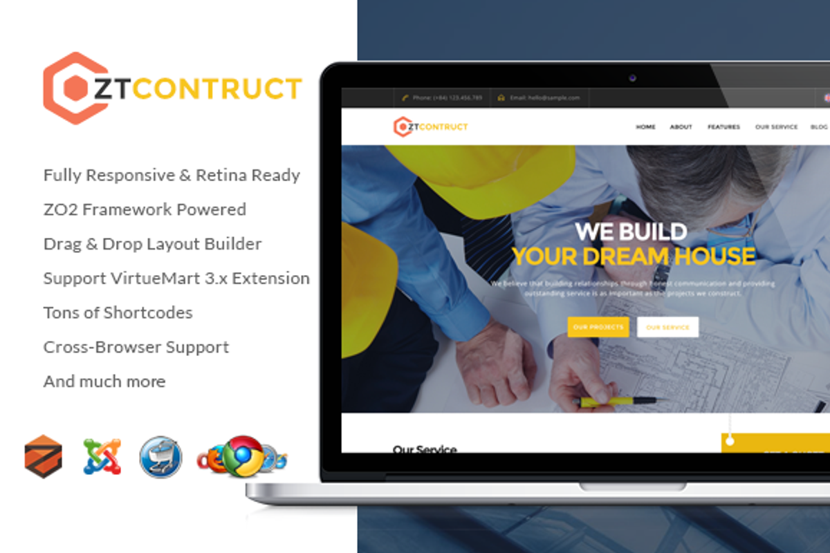 ZT Construction building template, a Websites & App Template by zootemplate