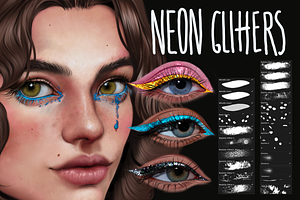 Neon Glitter Brushes