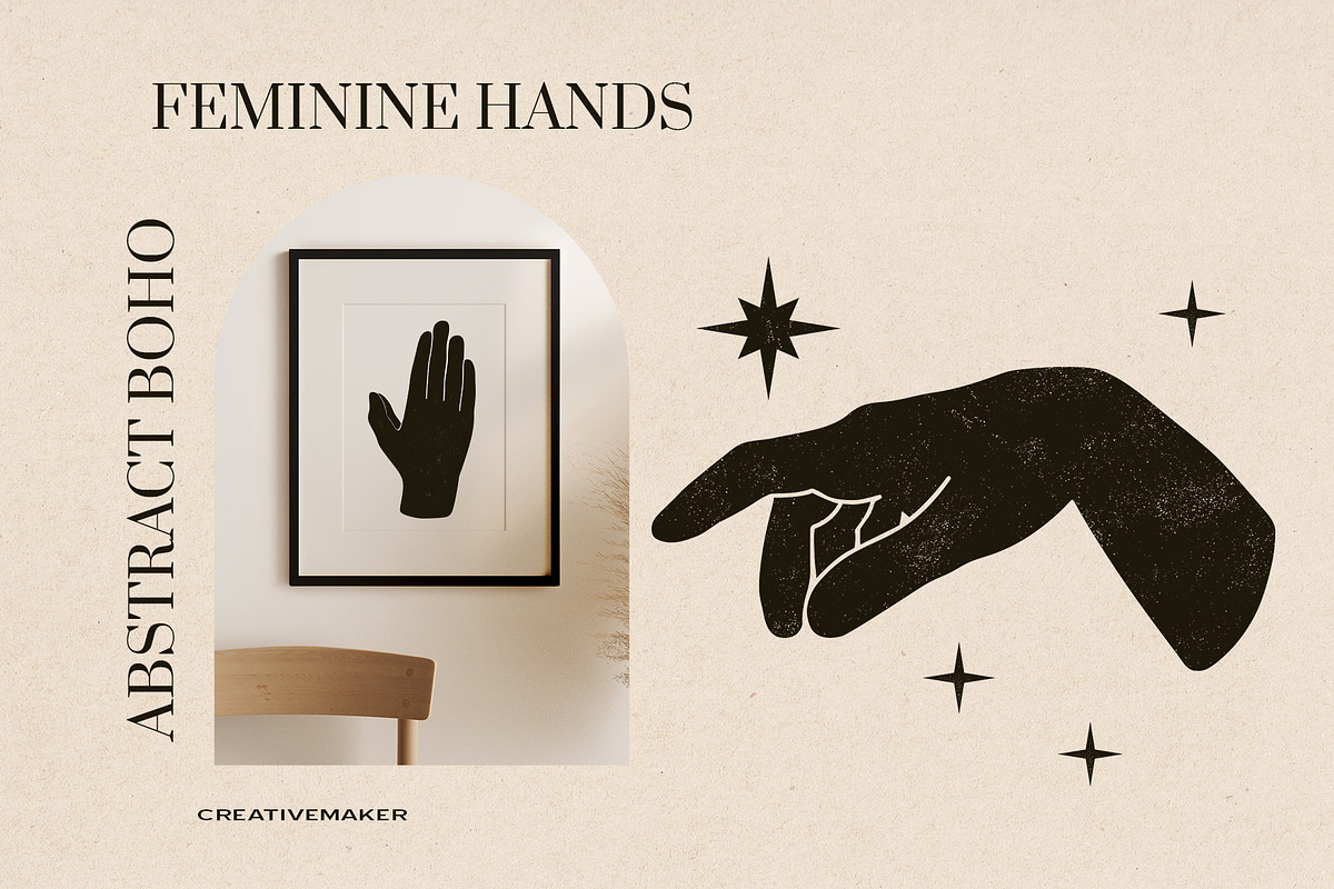 CELESTIAL TEXTURED HANDS SILHOUETTES, an Object Graphic by Creativemaker (Photo 10 of 10)