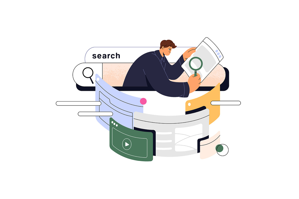 People search information online set, a Person Illustration by PaperTrident (Photo 5 of 9)