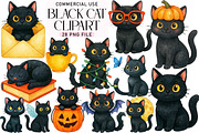 Black Cat Clipart, an Illustration by Daily.Designs (Thumbnail 1 of 5)