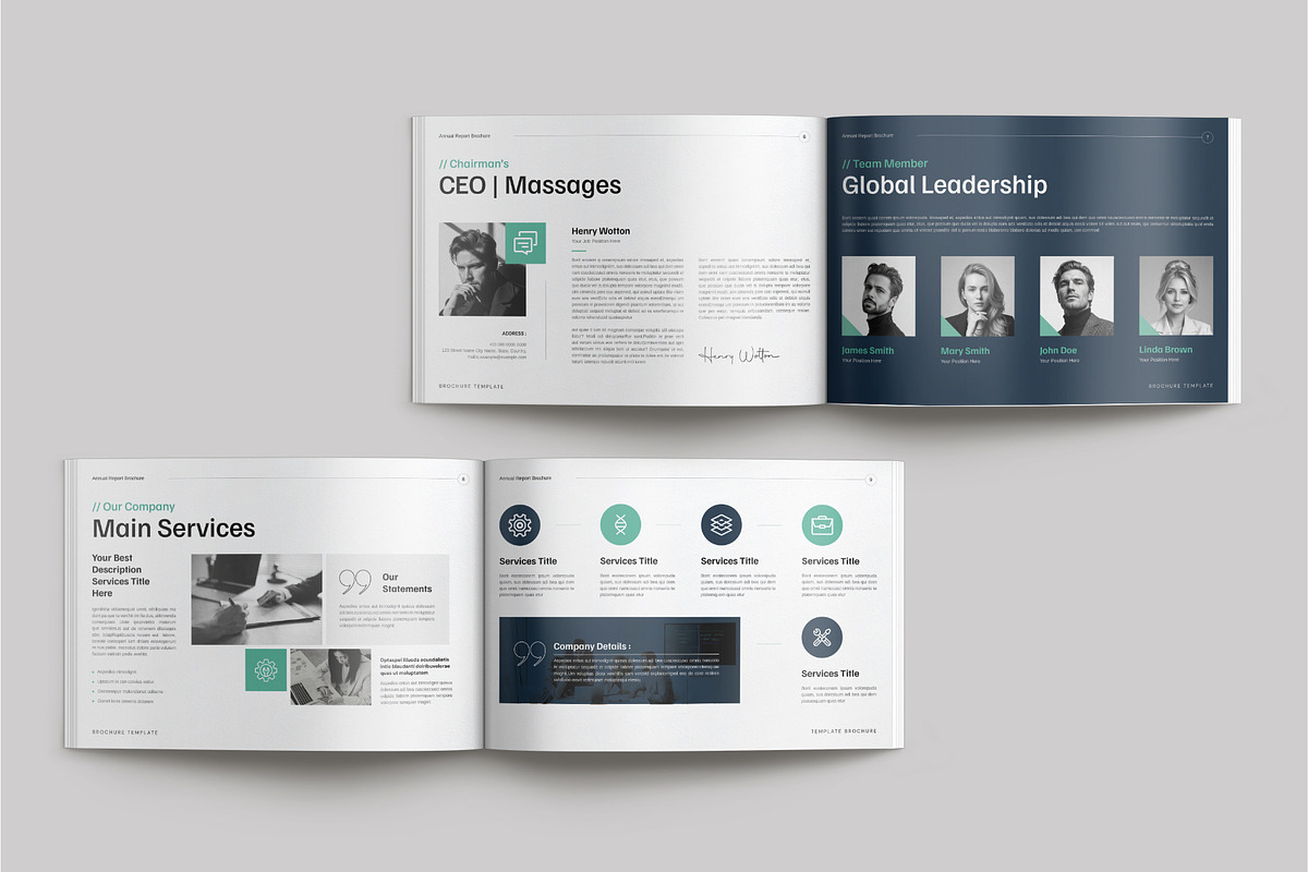 Annual Report Landscape Template, a Brochure Template by Cleffon_Graphic_Studio (Photo 3 of 8)