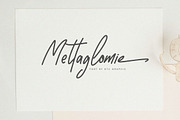 Mettaglomie Handwritten Font, a Script Font by NTC Graphic (Thumbnail 1 of 8)