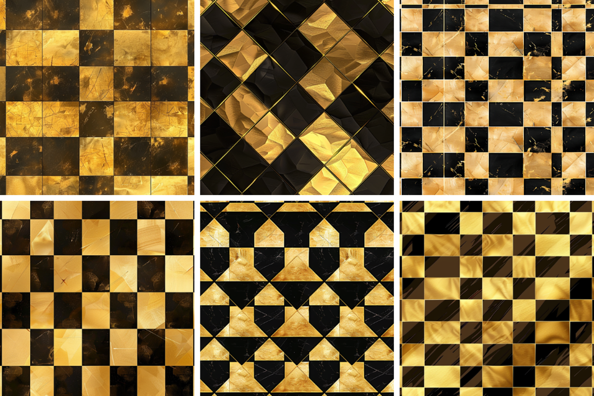Gold Checkerboard Seamless Patterns, a Pattern Graphic by PrintablesByFranklyn (Photo 2 of 4)