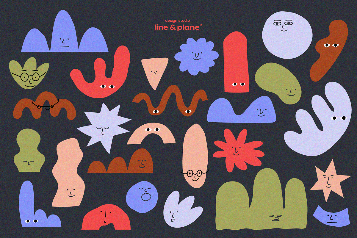 Shapes Set - Cute Emotion 27 Pieces, an Object Graphic by line & plane (Photo 4 of 9)