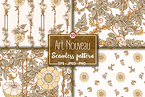 10 Art Nouveau Floral Patterns