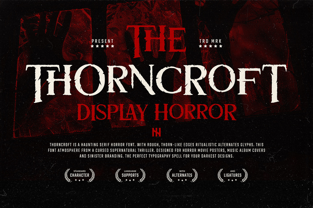 Thorncroft - Serif Grunge Horror, a Serif Font by Inviline.co (Photo 2 of 15)