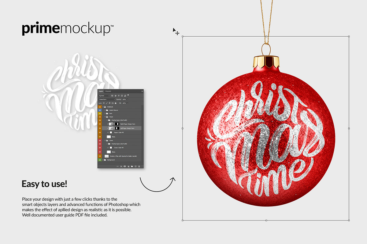 Christmas Ball/Ornament Mockup Scene, a Product Mockup by PrimeMockup (Photo 2 of 10)
