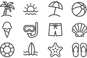 Summer vacation elements represented, an Illustration by ZinetroN