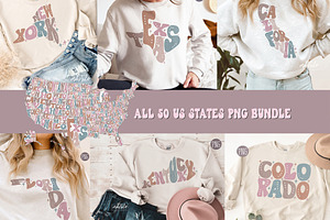 50 US States PNG Sublimation Bundle