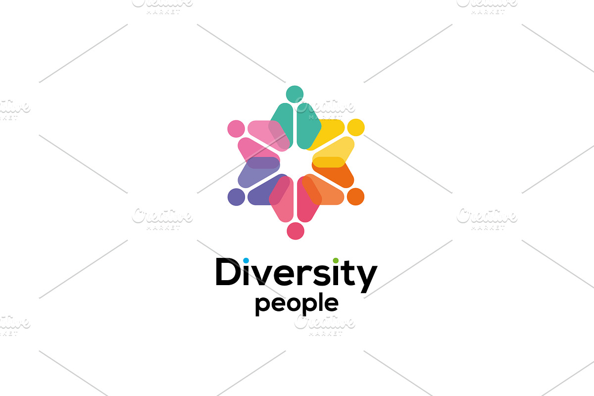 Diversity people, team family logo, a Branding & Logo Template by idesign_4u