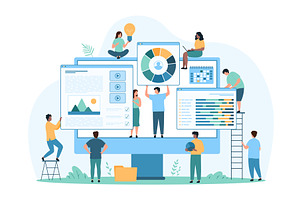 Online website development plan, a Technology Illustration by Flashvector