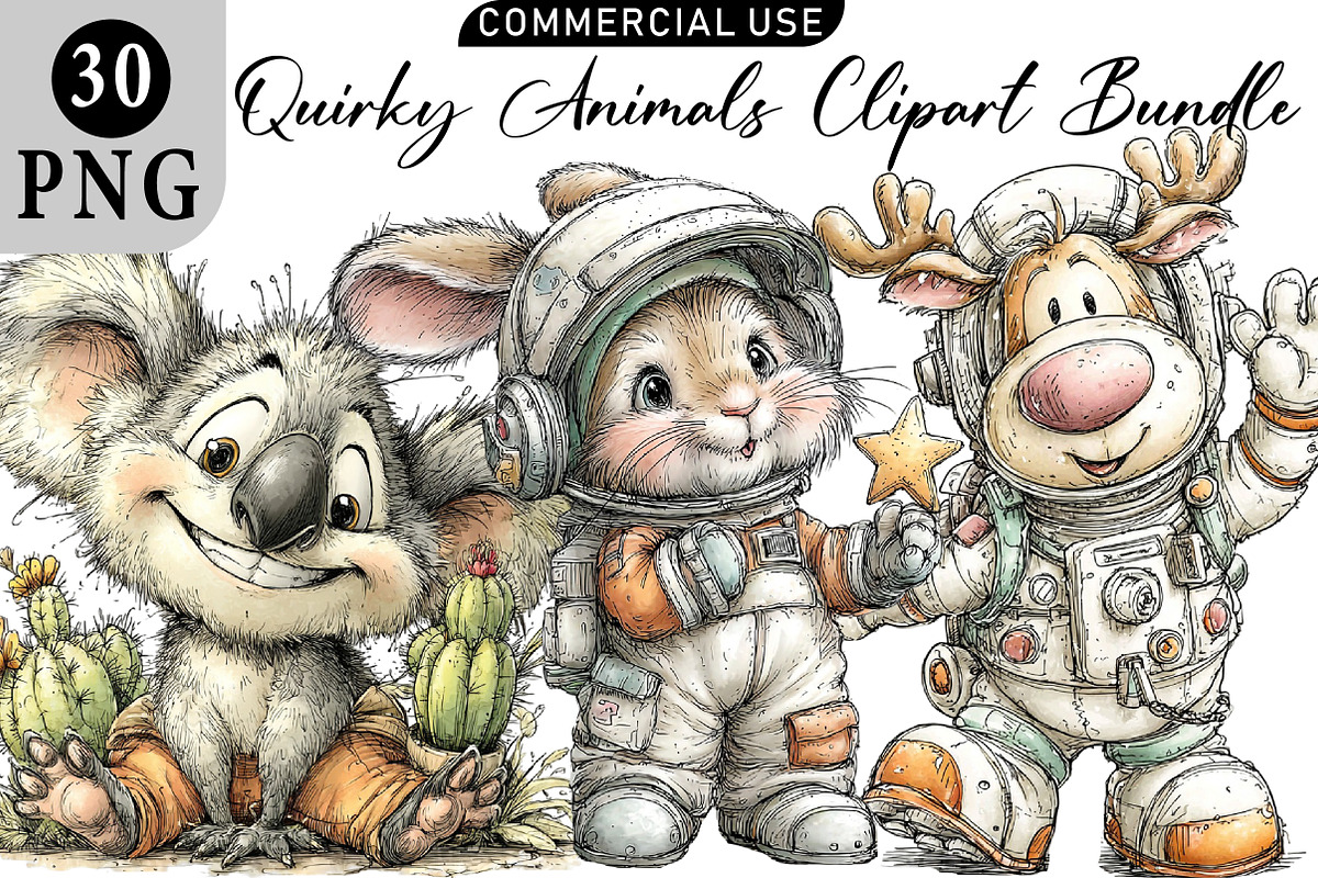 Quirky Animals Clipart, an Illustration by Daily.Designs (Photo 1 of 5)