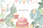 DINOSAUR watercolor clipart., an Animal Illustration by OlliArtDesign (Thumbnail 9 of 12)