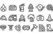 Fire Safety Icon Clipart Set, an Illustration by designvectx (Thumbnail 2 of 3)