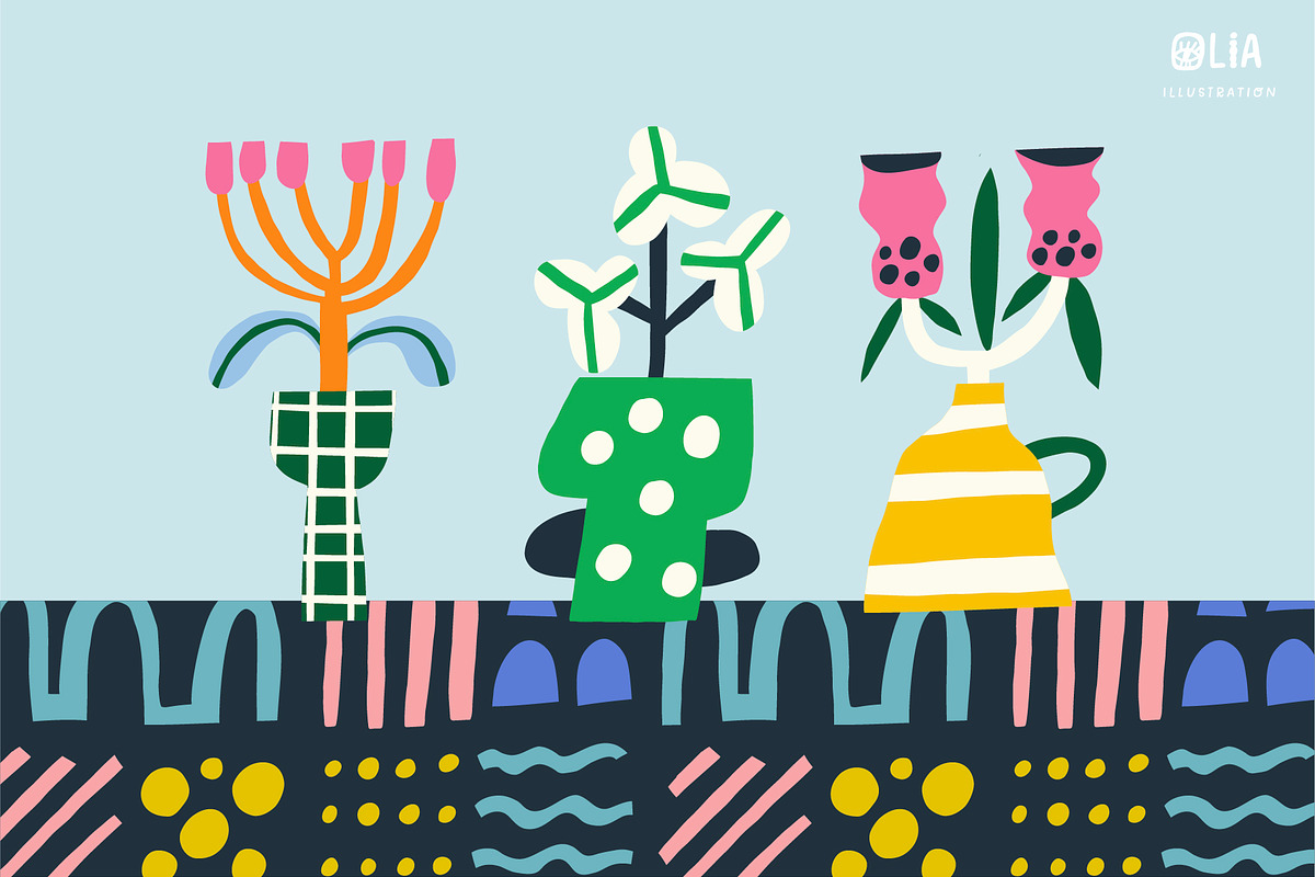 Bloom Blocks Naive Floral Clipart, a Decorative Illustration by Olia (Photo 25 of 25)