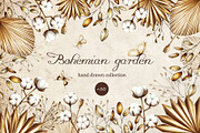 Bohemian garden hand drawn clipart, a Decorative Illustration by Navenzeles (Thumbnail 1 of 14)