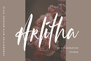 Arlitha Brushed Font, a Script Font by Lythcreative (Thumbnail 1 of 8)