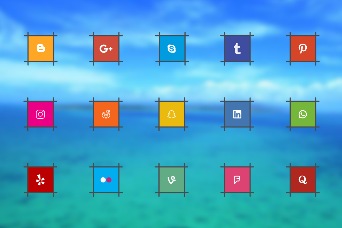 Weird social icon pack(Mutli-Format), an Outline Icon by Saif71 - Shop (Photo 4 of 7)