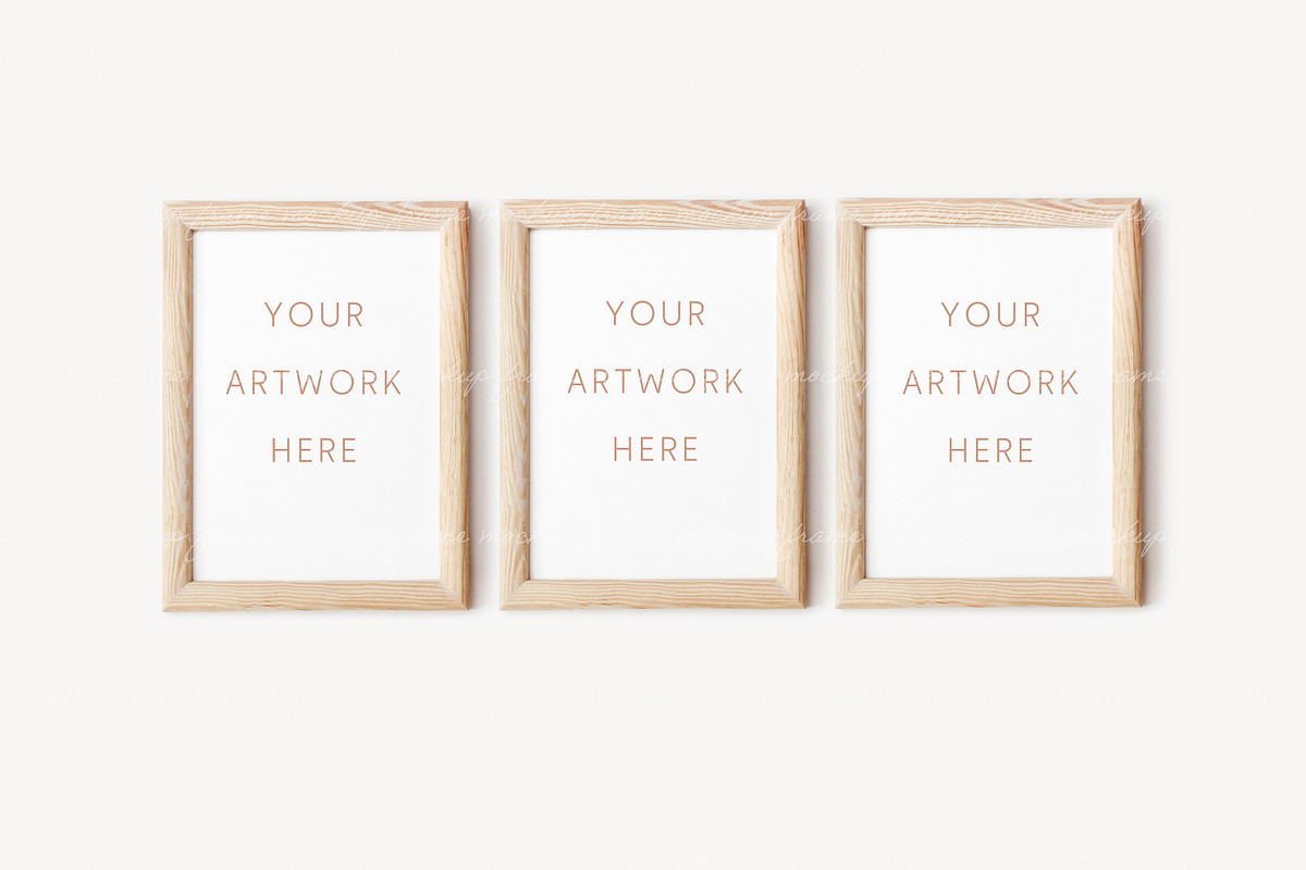 Frame Mockup Wooden Light 5x7 Downlo, a Print Template by BirdieFrames (Photo 2 of 4)