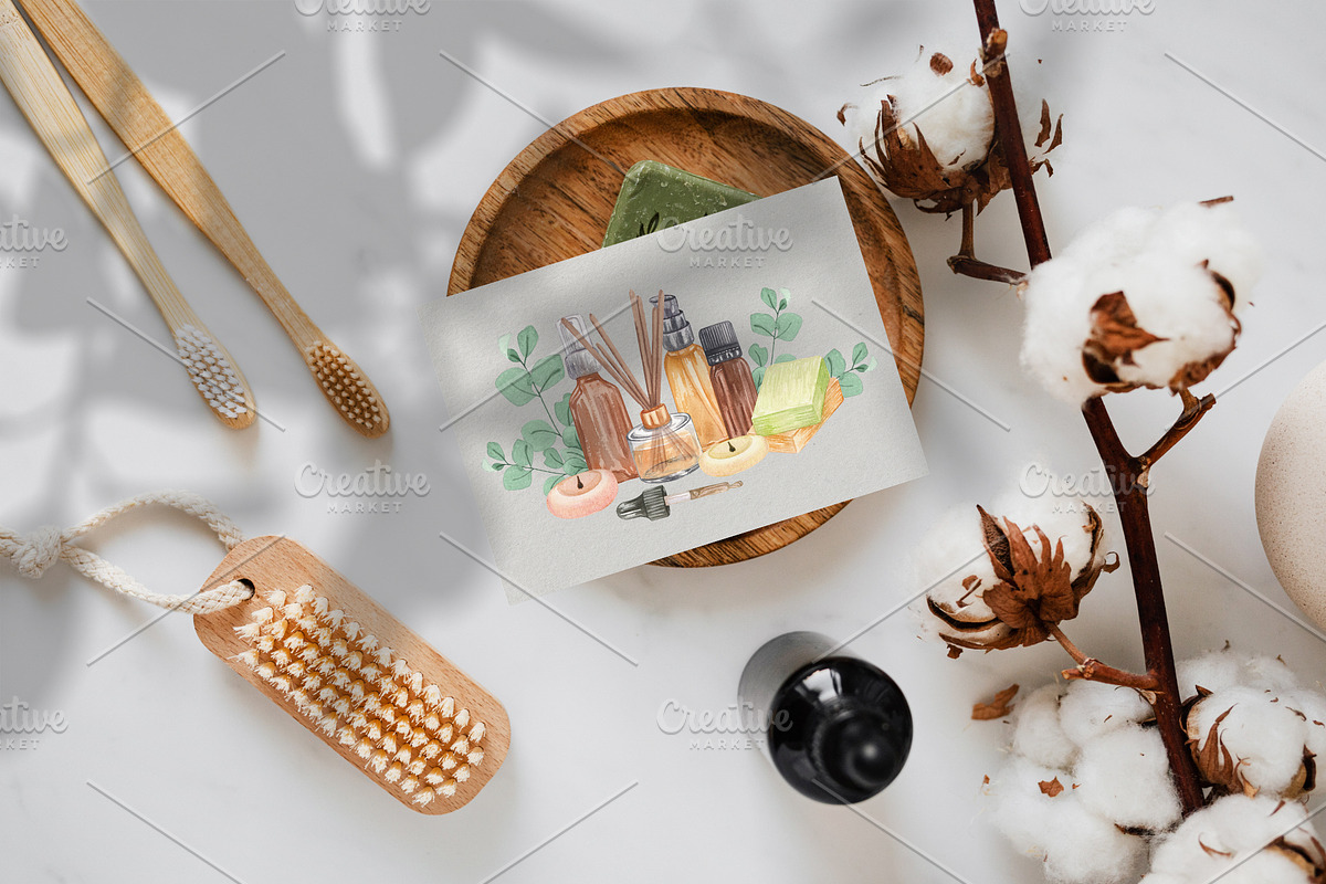 Aromatherapy Watercolor Collection, an Object Illustration by BarvArt (Photo 6 of 17)