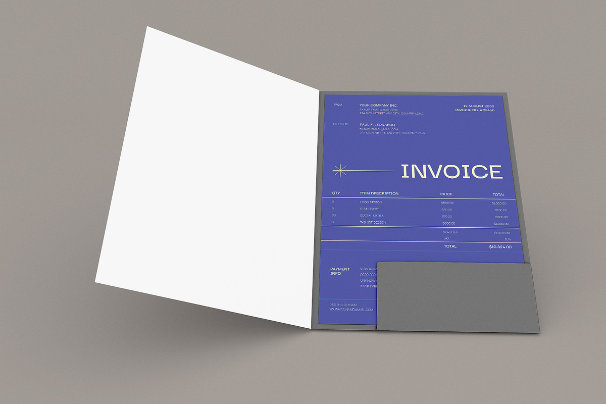 Blue Minimal Invoice, a Stationery Template by Neermana (Photo 2 of 4)