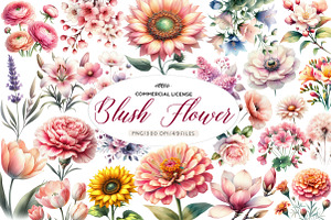 Blush Flower clipart, an Illustration by CreationArt