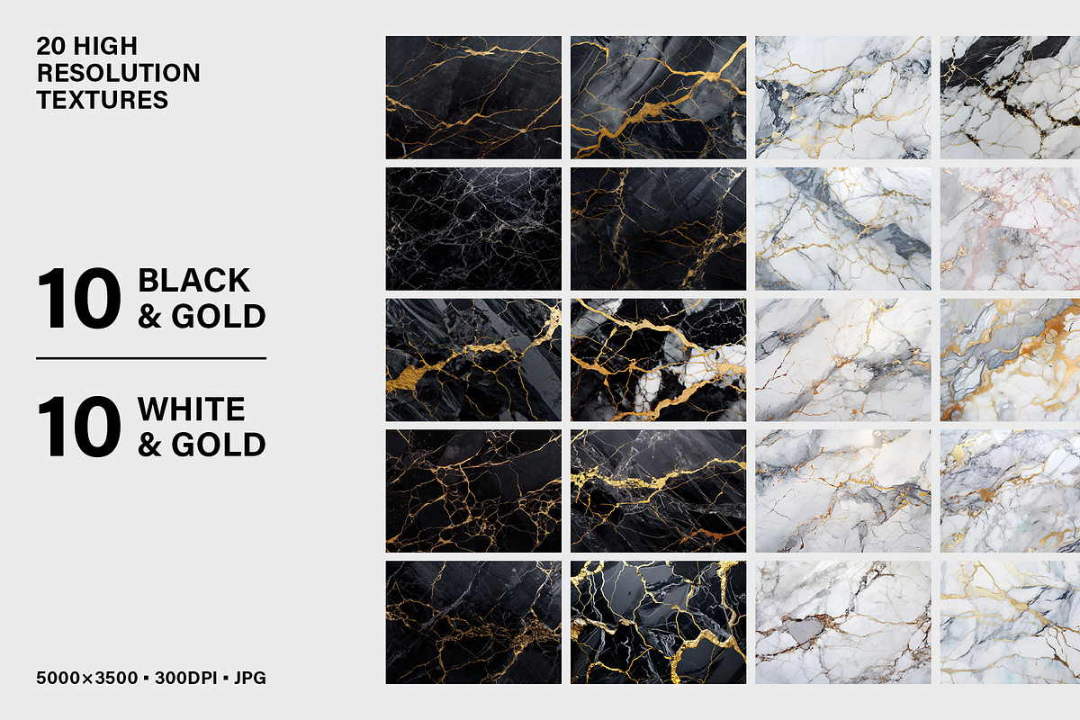 20 Black & Gold Marble Textures., a Texture Graphic by Numinous Academy (Photo 2 of 7)
