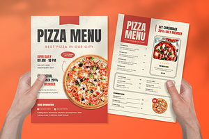 Pizza Restaurant Menu, a Print Template by SquidPixey