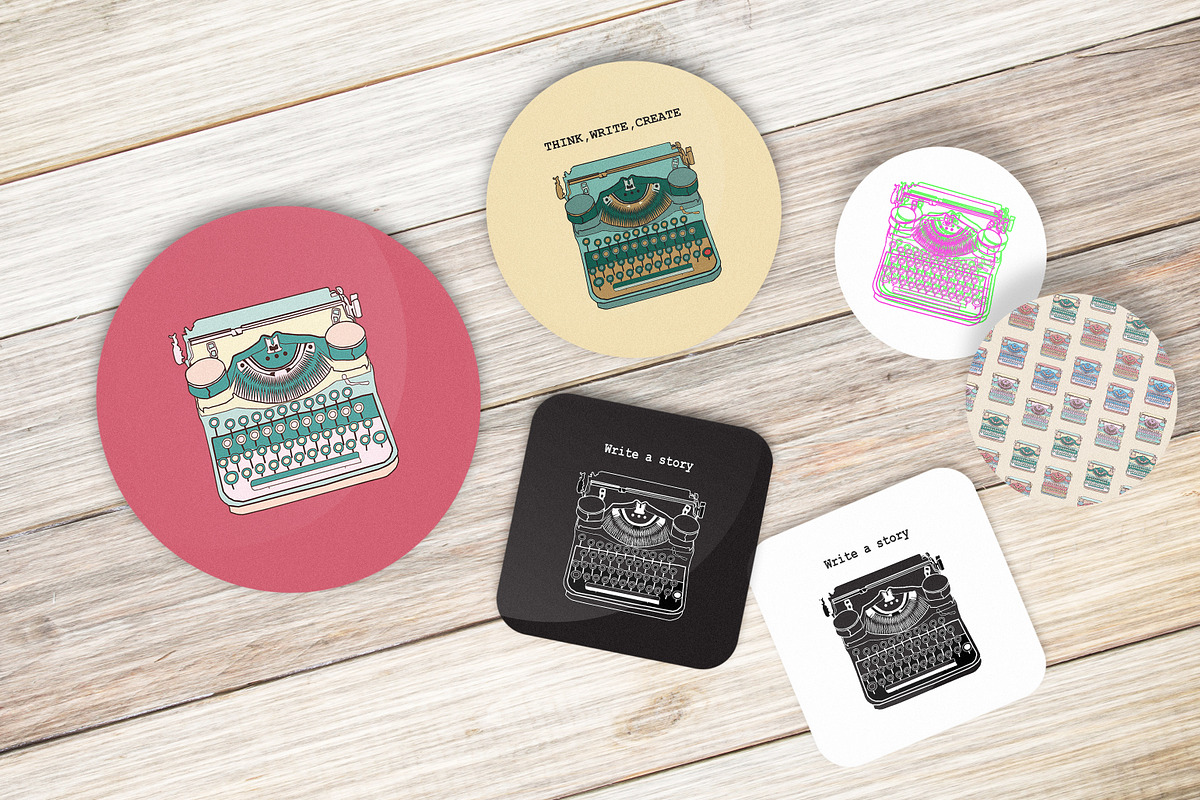 Vintage Typewriters Clipart Pattern, a Graphic by IRSYART (Photo 10 of 11)
