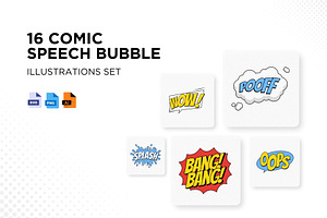 Comic Speech Bubble Set, an Illustration by Epitomi_Studio