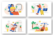 12 Digital Nomad Lifestyle, a Person Illustration by denayunebgt (Thumbnail 4 of 4)