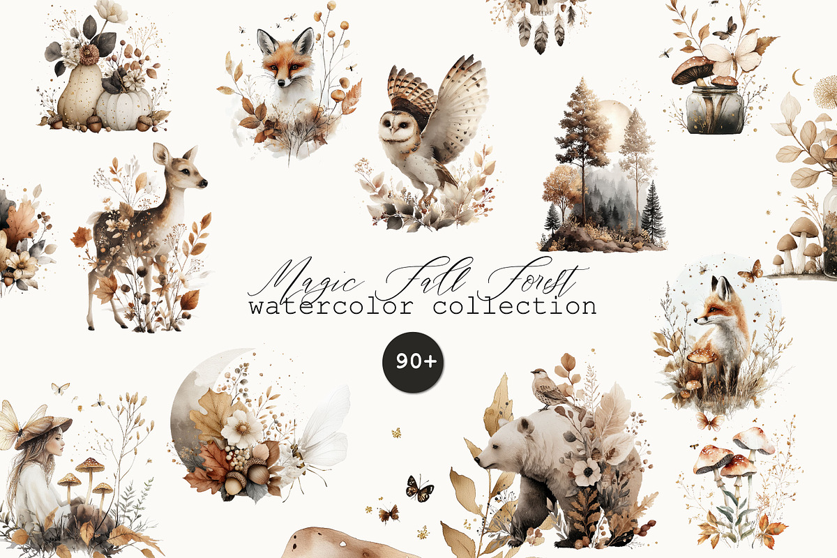 Watercolor Forest Animals, an Animal Illustration by Anna Sokol (Photo 1 of 10)