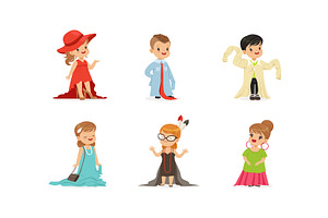 Cute Little Kids Wearing Elegant, an Object Illustration by TopVectors