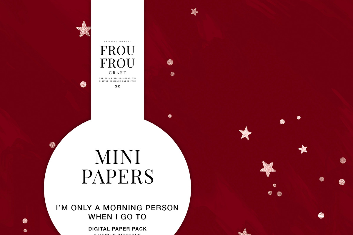 Rose Gold Pink Black Mini Papers, a Pattern Graphic by Frou Fou Craft (Photo 3 of 7)