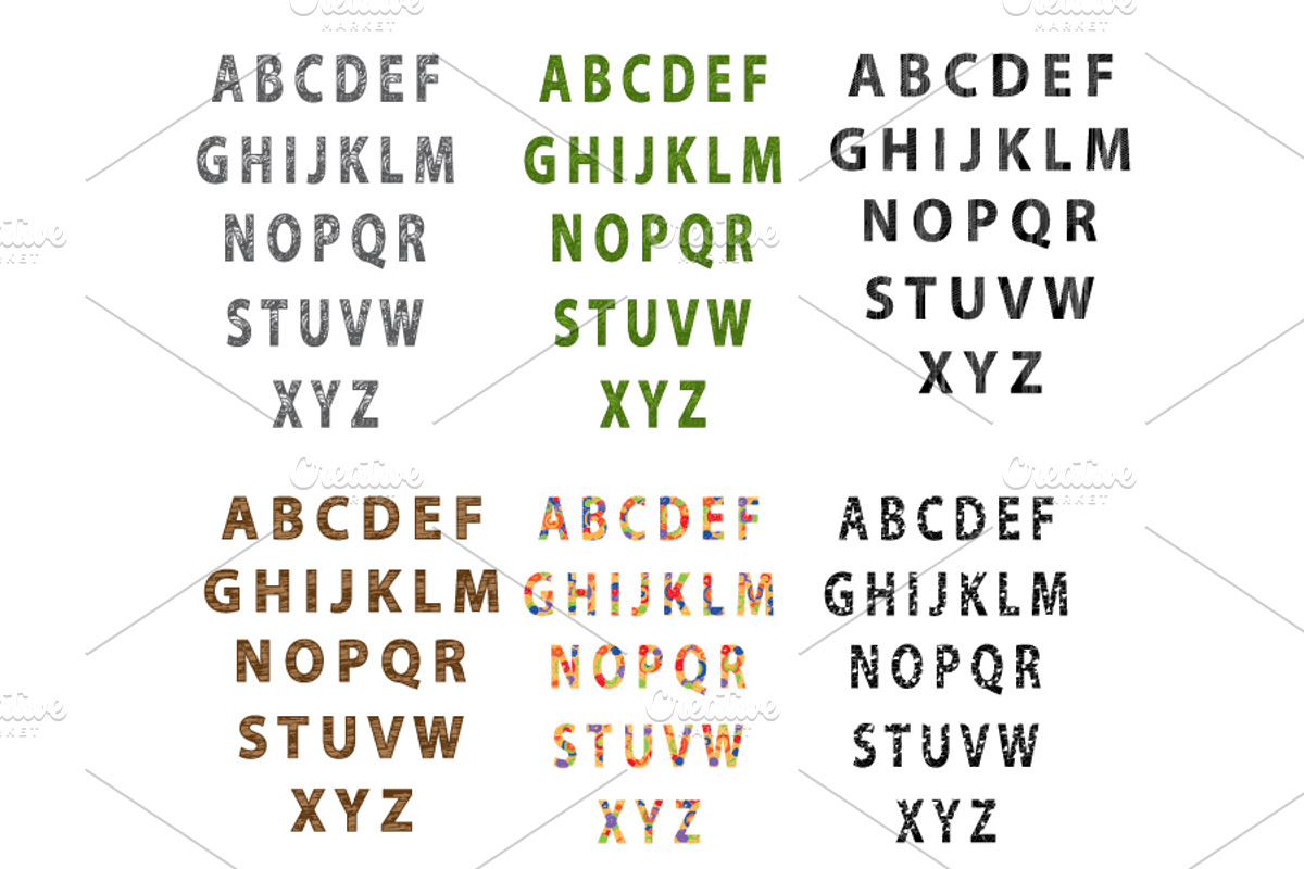 Font set with handwritten pattern, an Illustration by UVAconcept (Photo 2 of 3)