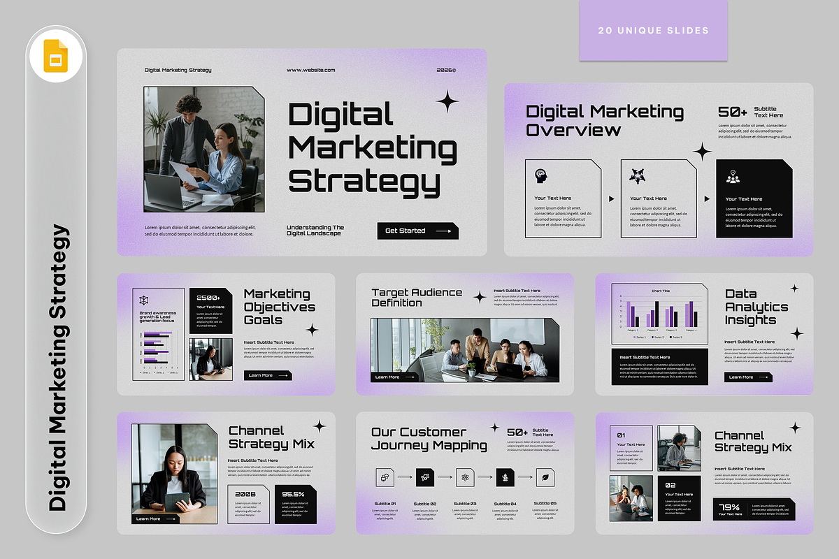 Digital Marketing Strategy GSlides, a Presentation Template by Sixtemp (Photo 1 of 3)
