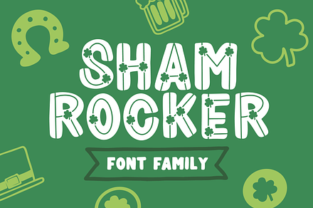 Shamrocker - Font Family, a Sans Serif Font by The Pretty Letters