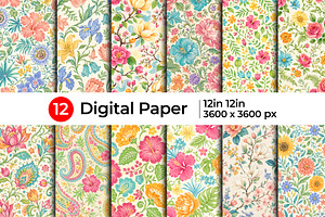 Vintage Botanical Floral Pattern