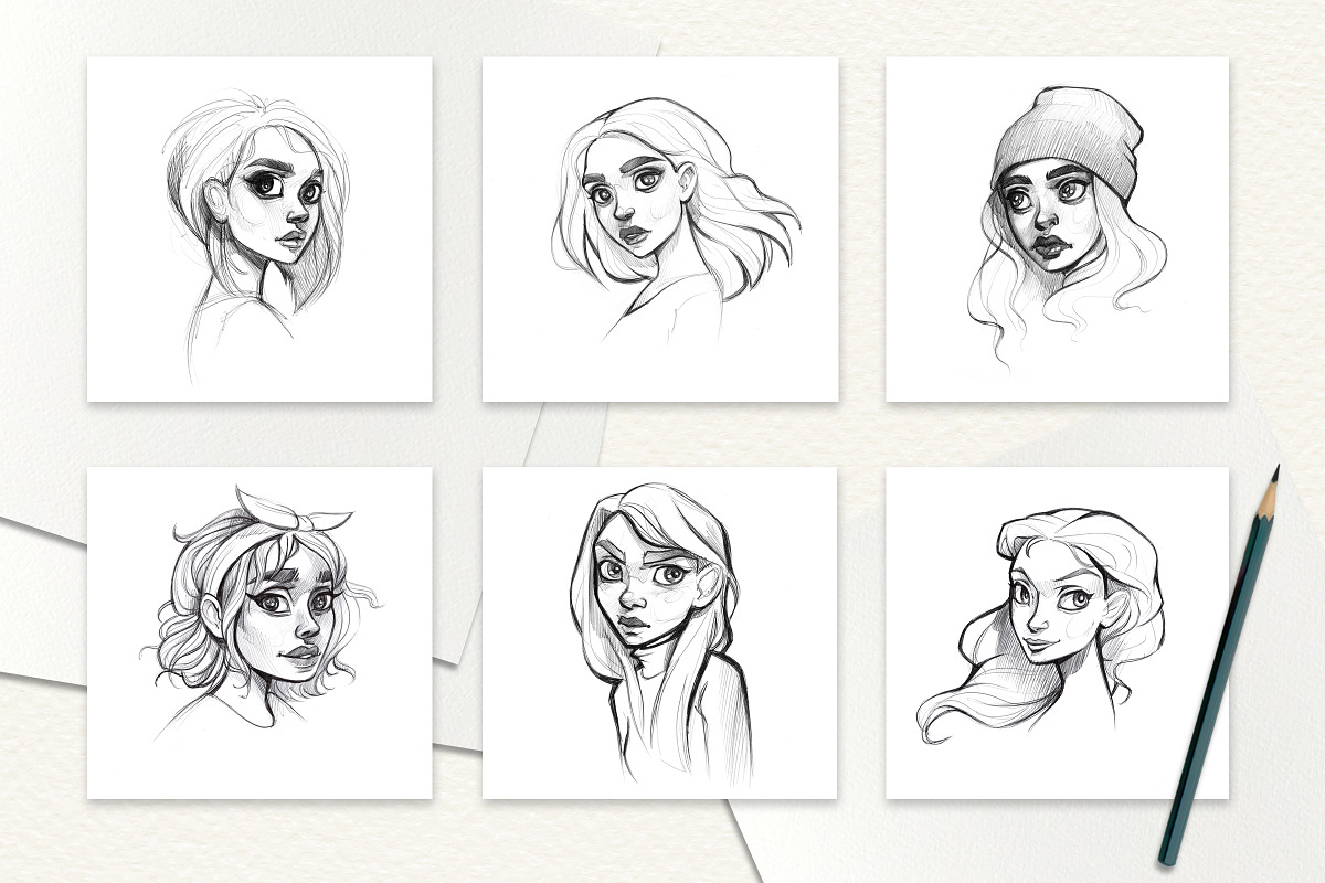 Collection of hand drawn sketches, an Illustration by NadyaKo (Photo 3 of 6)