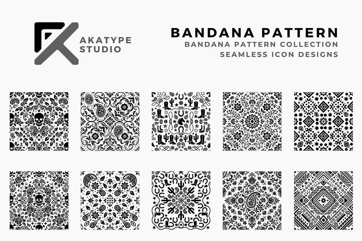 Bandana Pattern Icon Collection, a Solid Icon by Akatype Studio (Photo 1 of 3)