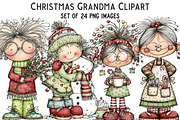 Christmas Grandma Clipart, an Illustration by Craft Nest (Thumbnail 1 of 8)