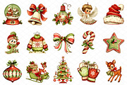 Whimsical Christmas Clipart Bundle, an Illustration by cherrydesign (Thumbnail 3 of 4)