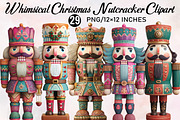 Whimsical Christmas Nutcracker Clipa, an Illustration by SVGArt (Thumbnail 1 of 8)