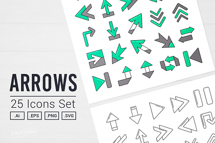 Arrows Vector Icon Set, an Icon by Krukowski Graphics