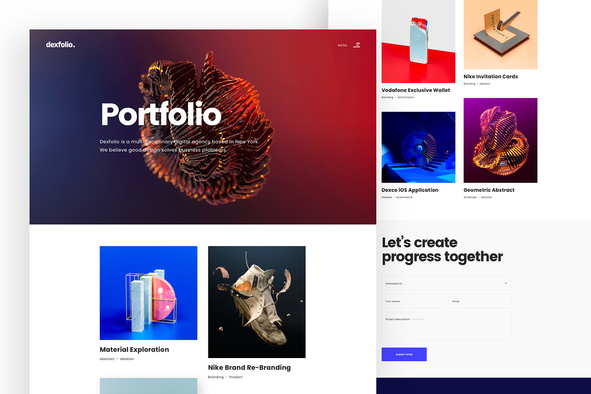 Dexfolio - Creative Agency Portfolio, an UI Kit Template by fusionlab (Photo 6 of 11)