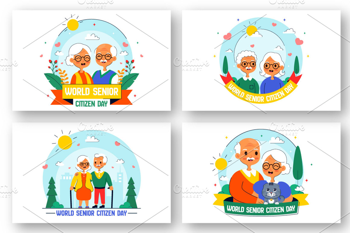 10 Senior Citizen Day Illustration, a Person Illustration by denayunebgt (Photo 2 of 4)