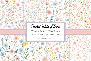 Pastel Wildflower Seamless Pattern