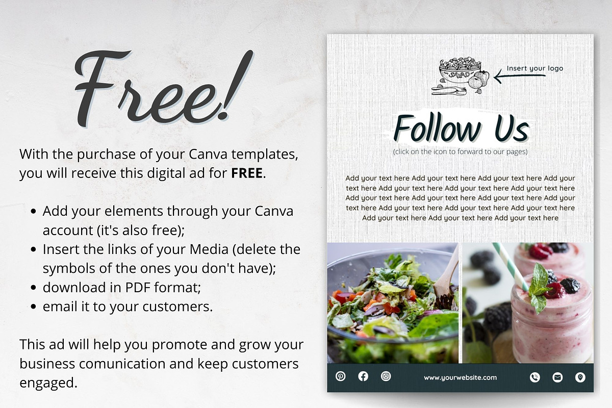 Healthy Food Pinterest Canva, a Social Media Template by Talipic Designs (Photo 5 of 7)