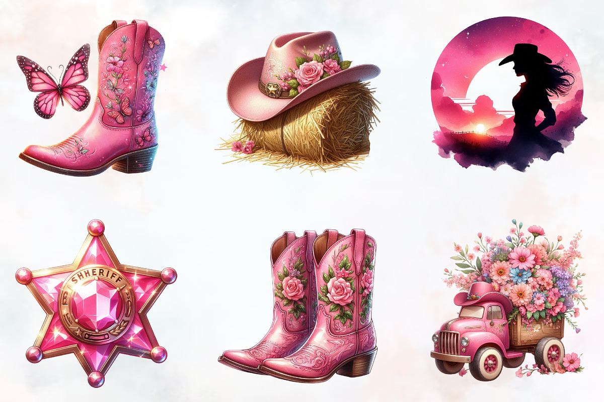 Cowgirl Summer Clipart, a Seasonal Illustration by RobertsArt (Photo 8 of 8)